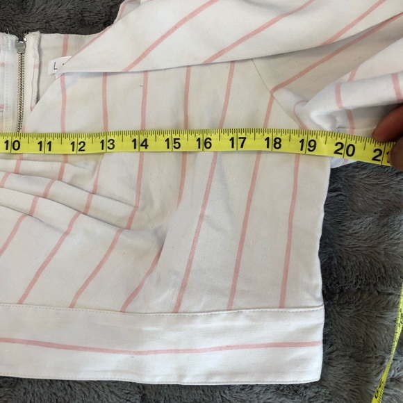 Leith off the shoulder crop top white and pink - Picture 6 of 7